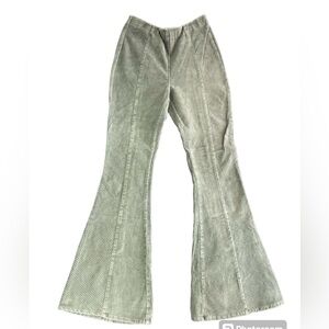 Oil And Hali Corduroy High Rise Flare Wide Leg Pants Women’s Large Green (B6)